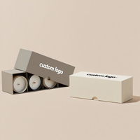Cajas de Regalo para Velas de Vidrio Transparente con Certificación FSC, OEM/ODM, Paquete de 3 Velas de Cera de Soya Natural