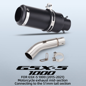 ท่อไอเสียรถมอเตอร์ไซค์ <span class=keywords><strong>GSX</strong></span>-<span class=keywords><strong>S</strong></span> <span class=keywords><strong>1000</strong></span> ปี 2015-2021 แบบใหม่  ท่อเชื่อมต่อแบบปรับแต่ง  ขนาด 51 มม. สำหรับปลายท่อเก็บเสียง - Product Image 2