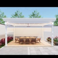 Support pour rideaux de gazebo et persiennes Dropshipping Réglable Jardin Extérieur Pergola en aluminium blanc