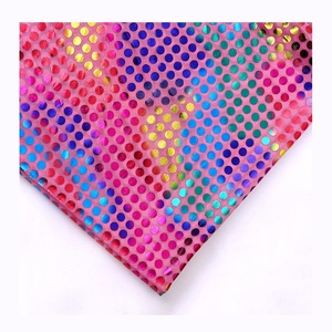 Tela estampada de papel de aluminio reflectante con lunares metálicos Tela de escenario iridiscente - Product Image 1