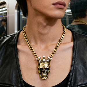 Collar con Colgante <span class=keywords><strong>de</strong></span> Calavera <span class=keywords><strong>de</strong></span> Acero Inoxidable, Joyería Fina <span class=keywords><strong>de</strong></span> Alta Calidad, Resistente al Agua, Estilo Hip Hop, para <span class=keywords><strong>Hombre</strong></span> - Product Image 1