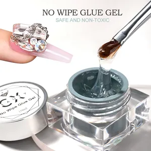 Caixuan No Wipe Gel di strass, Nail Art Super Sticky No Wipe Glue Gel Stone Gel