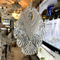 Accessoires de lustre en cristal de luxe léger, panneaux ovales en verre mat transparent, style français tendance