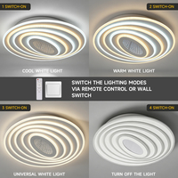 Plafonnier LED intelligent moderne de haute qualité, à économie d'énergie, pour salon, 110W, télécommande, réglable