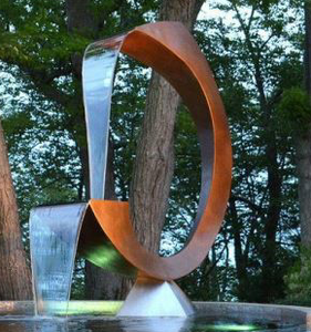 Fontana di acqua moderna in stile cinese all'aperto cascata di Corten squisita retrò per il produttore di arte del giardino - Product Image 3