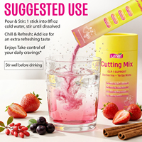 Lenm Cutting Mix Drink Instant Powder 30 Sticks Berberine Craving Control Metabolism Energy Gut Digestive Health Supplement