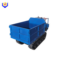 Mini-dumper sur chenilles tout-terrain portable, capacité de charge 1000 kg, déchargement hydraulique automatique, transporteur polyvalent