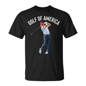 T-shirt nera da uomo Golf Of America a maniche corte, girocollo, stampa digitale, sport e giochi - Product Image 1
