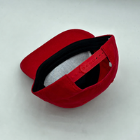 Casquette de baseball personnalisée sportive à profil bas, visière courte, en coton rouge pur, 5 panneaux, visière incurvée, broderie, ajustable
