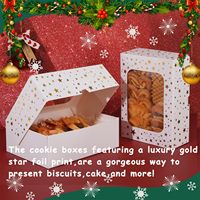 Boîte à biscuits de Noël de luxe avec séparateurs, emballage alimentaire jetable, emballage de boulangerie pour gâteaux, cupcakes, fournitures d'emballage cadeau