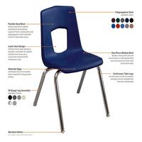 Chaises d'École Empilables ZOIFUN à Structure Chromée Durable en Plastique