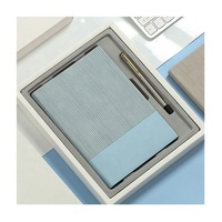 Vente en gros de carnets A5 en cuir végétalien personnalisés à couverture souple Offre Spéciale avec logo personnalisé coffret cadeau comprenant un stylo et une clé USB
