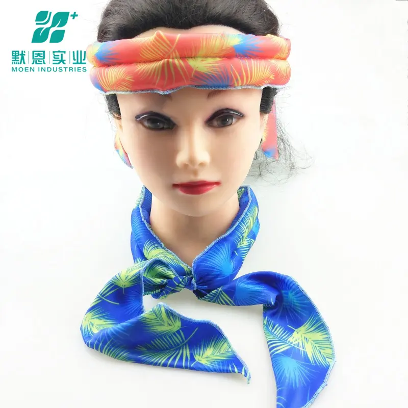 Custom logo Printing cooling scarf SAP Beads Cooling Neck Scarf For Summer Exercise To Cool Down