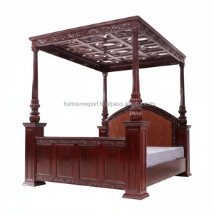 Cadre de lit en bois de luxe avec un design moderne combinant l'artisanat traditionnel pour élever votre espace - Product Image 1