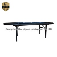Langer 96-Zoll Moderner Luxus-Roulette- & Pokertisch mit Verstärkten Klappbaren Beinen für Casino-Glücksspiel