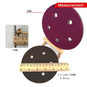 Disque de ponçage en mousse rouge de 5 pouces à 5 trous avec fixation auto-agrippante, abrasif, pour ponçage humide et sec, pour le polissage du métal et du bois - Product Image 4
