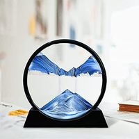 Verre rond 3D mer profonde en mouvement affichage coulant cadre de sable relaxant bureau maison bureau travail décor