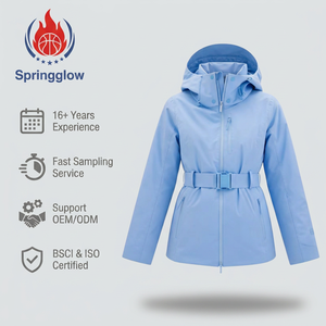 Chaqueta de Esquí Impermeable para Mujer con Logotipo Personalizado OEM, Traje de Esquí 10000mm, Chaqueta de Nieve para Mujer, Chaqueta de Snowboard con Cinturón, Aislada y de Carcasa Rígida - Product Image 2
