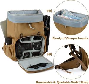 Muestra Gratis: Mochila de Lujo Vintage para Cámara, Gran Capacidad, Diseño Personalizable, Cierre de Cremallera Impermeable, Ideal para Pickleball - Product Image 3