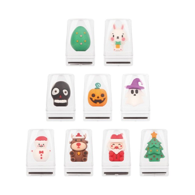New Cute Cartoon Doll Soft Rubber Square-shaped Children's Holiday Decoration Christmas Stamp