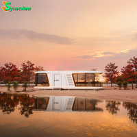 Villa Conteneur de Luxe Préfabriquée de 40 Pieds, Mobile avec Structure en Acier, Étanche, Design Moderne, Capsule Spatiale, Écologique
