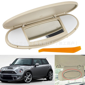 Pare-soleil RLB avec miroir de courtoisie ovale en plastique beige, gris, noir pour BMW MINI R56 F56 - Product Image 3