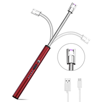 Briquet électrique à arc flexible à rotation à 360 degrés, rechargeable, coupe-vent, batterie au lithium pour barbecue en plein air avec fonctionnement sécurisé