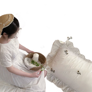 Parure de lit quatre pièces brodée effet crème, 100 % pur coton à fibres longues, drap-housse respirant, housse de couette, usage domestique - Product Image 5