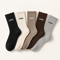 Chaussettes Jacquard à Rayures Personnalisées avec Logo Glacier, Vente en Gros, Faible MOQ, OEM, Marque Privée, Haute Qualité, Chaussettes Mi-Mollet pour Hommes et Femmes