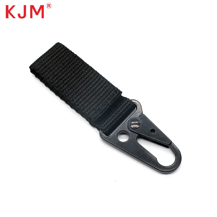 Kjm nhà máy Trung Quốc Phụ kiện ngoài trời Nylon Key Ring chủ Belt keepers tiện ích Hanger Carabiner Tactical Gear Clip