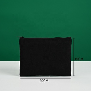 Bolsa de Lona Negra con Cierre, para Manualidades, Bolígrafos, Cosméticos, Multiusos, para Guardar Objetos Personales de Viaje - Product Image 6