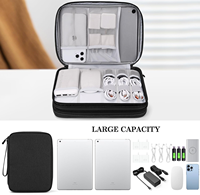 Organisateur de câbles portable, étanche, tout-en-un, pochette de voyage à double couche, sac de rangement pour accessoires électroniques