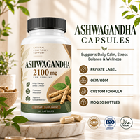 Capsules végétariennes personnalisables pour soutenir le système immunitaire, vitamines et suppléments, extrait de racine d'ashwagandha