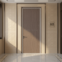 Portes de menuiserie minimalistes en HDF, écologiques, économiques, imperméables, avec design sculpté, sans peinture, à grain de bois, pour hôtels (vente en gros)