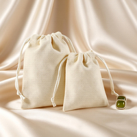 Bolsa de Algodón y Lino Natural con Cordón para Joyería, con Cordones Intercambiables, para Empaque de Regalos, Bolsa de Almacenamiento, Estuche Organizador Portátil