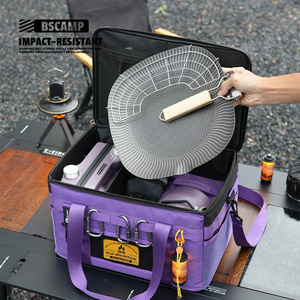 Bscamp - Bolsa de Almacenamiento para Camping, 50x50x40cm, Plegable, Cuadrada, Morada, Juego de 5 Piezas para Organizar el Equipo de Picnic - Product Image 1