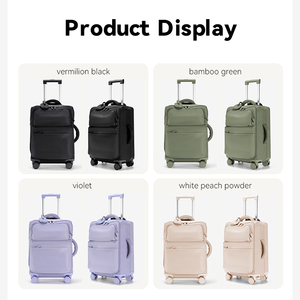 Valise légère à parois souples en nylon, facile à emballer, avec roues multidirectionnelles et cadenas, bagage à main - Product Image 5