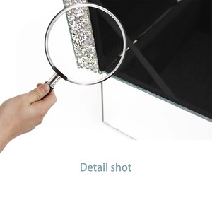 Boîte à bijoux en verre miroir avec strass <span class=keywords><strong>diamant</strong></span> écrasé argent <span class=keywords><strong>perle</strong></span> décor souvenir mallette de <span class=keywords><strong>rangement</strong></span> organisateur - Product Image 6