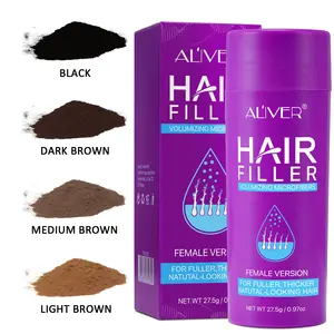 ALIVER持久角蛋白头发纤维粉末喷涂器私人标签微型头发建筑纤维，用于女性美发