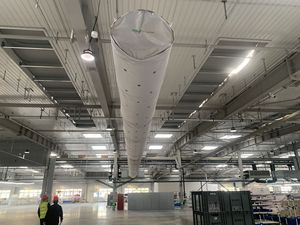 Buding Ligero Juego rápido Conductos de <span class=keywords><strong>Aire</strong></span> <span class=keywords><strong>Acondicionado</strong></span> Industrial Lavable <span class=keywords><strong>Textil</strong></span> Sistema HVAC Flexible Gimnasio Conducto de ventilación Calcetines - Product Image 4