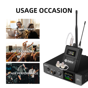 SW-1 UHF Stereo IEM Stage <strong>Monitoring</strong> System Wireless In-Ear Monitor with Noise Cancelling <strong>Function</strong> Portable Metal Construction - Product Image 3