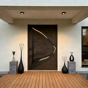 Nouvelle conception et vente chaude : Portes pivotantes de luxe <span class=keywords><strong>sur</strong></span> mesure en aluminium avec grain de bois 3D, <span class=keywords><strong>prix</strong></span> d'usine - Product Image 4