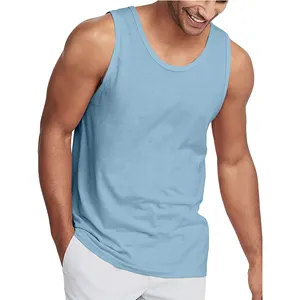 100% Combed Cotton Tank Top Blank men vest cotton undershirt sleeveless wholesale bodybuilding stringer tank top