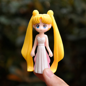 Robe princesse petite fille poupée 3D figurine d'<span class=keywords><strong>action</strong></span> pour enfants cadeau jouet Miniature Pvc artisanat ornement Figurines gâteau voiture décor de bureau - Product Image 4