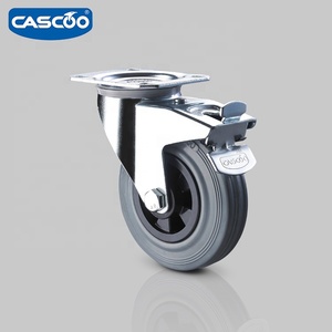 Cascoo 125 37.5-50 rắn bánh xe cao su cho xe đẩy với PP lõi, xoay Caster công nghiệp Caster - Product Image 5