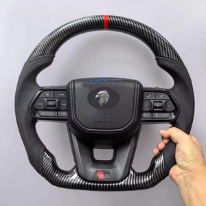 Kunden spezifisches GR Sport Leder Carbon Lenkrad für <span class=keywords><strong>Toyota</strong></span> Hilux Revo N70 N80 <span class=keywords><strong>Tacoma</strong></span> Tundra Fortuner 2015-2022 LC300 LC200 - Product Image 1
