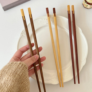 Palillos de bambú y madera Yuan Jin, palillos de madera de sándalo rojo, madera maciza natural, resistentes a altas temperaturas, para uso doméstico - Product Image 3