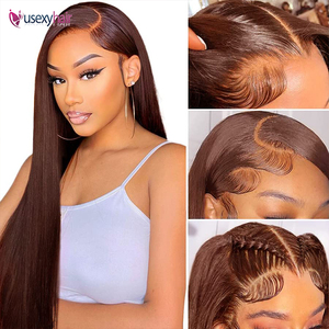 Pelucas al por mayor de cabello de etiqueta privada Peluca recta de cabello humano Marrón de <span class=keywords><strong>18</strong></span> "Cabello humano rizado Peluca sin cola ondulada médica Encaje invisible - Product Image 2