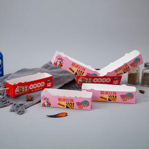 Cajas de Papel para Alimentos Biodegradables y Reciclables, Color Fijo, Reutilizables, para Hot Dogs, Venta al Por Mayor OEM - Product Image 1