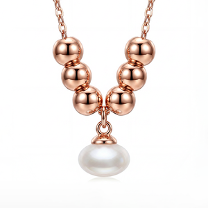 S925 Silver Freshwater Pearl Necklace CZ Pave <b>Bow</b> Knot Open Circle Pendant Elegant Jewelry <b>Gift</b> for Women - Product Image 1